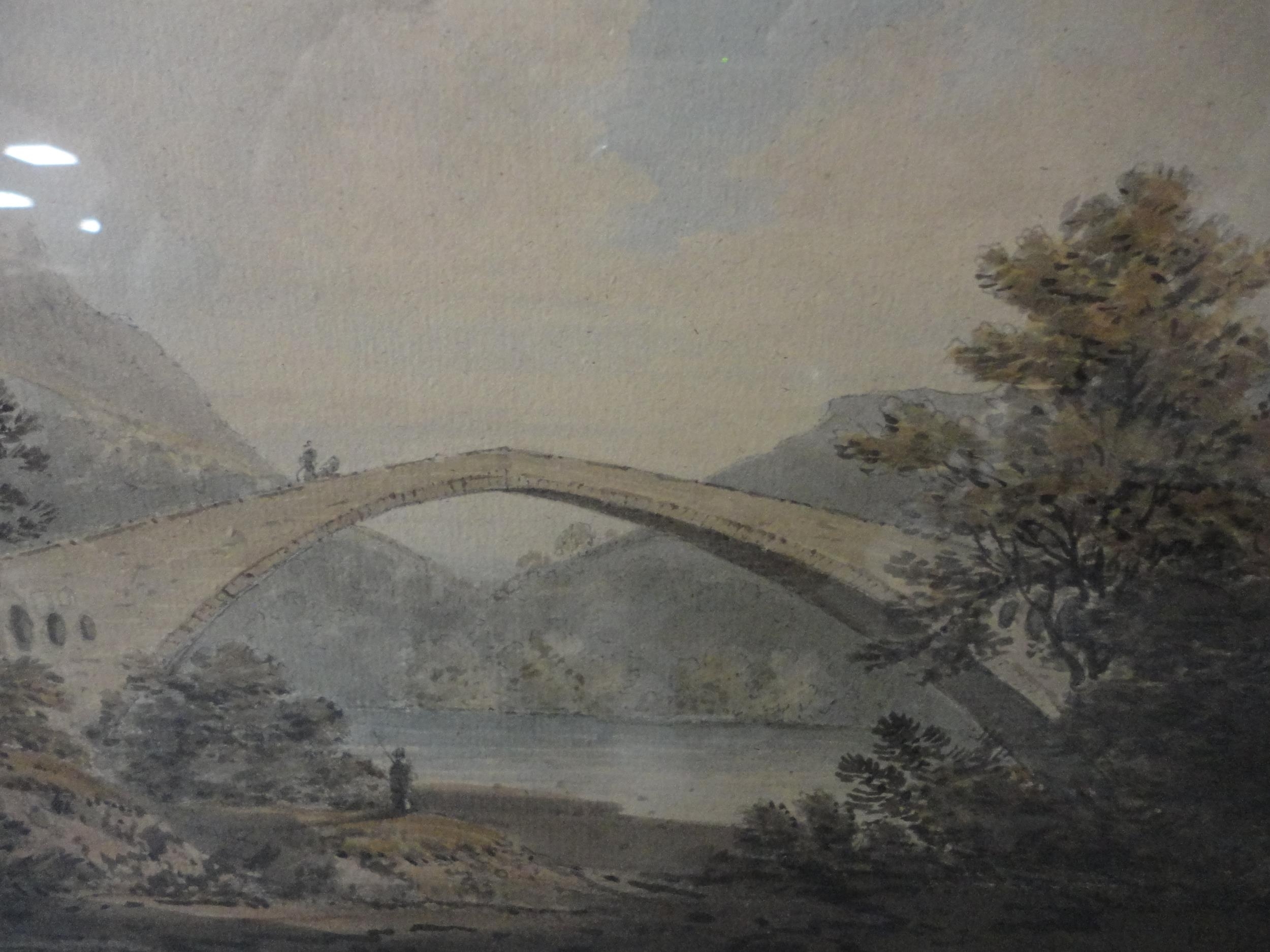 Artwork by D. Law, Lake scene with town to the background, Made of Watercolour