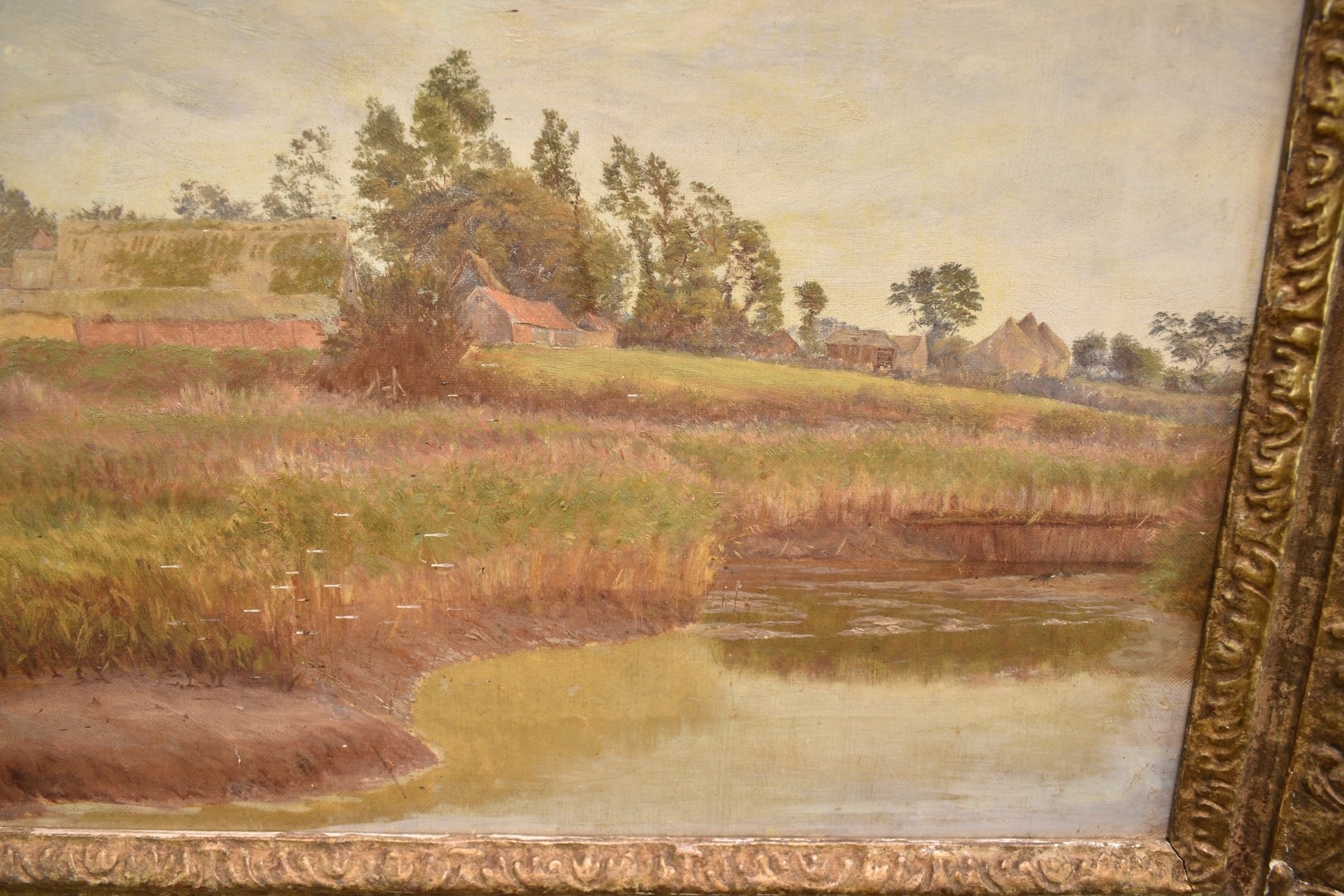 George Thomas Rope | Barns across Watermeadows | MutualArt