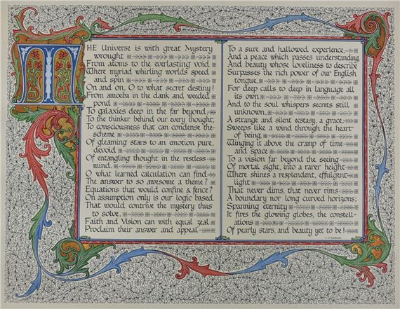 'The Universe is with great Mystery wrought by Paul Earee