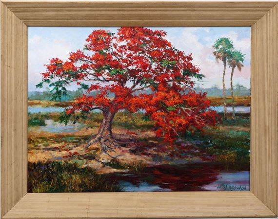 FLORIDA ARTIST POINCIANA RIVER by James Frederick Hutchinson