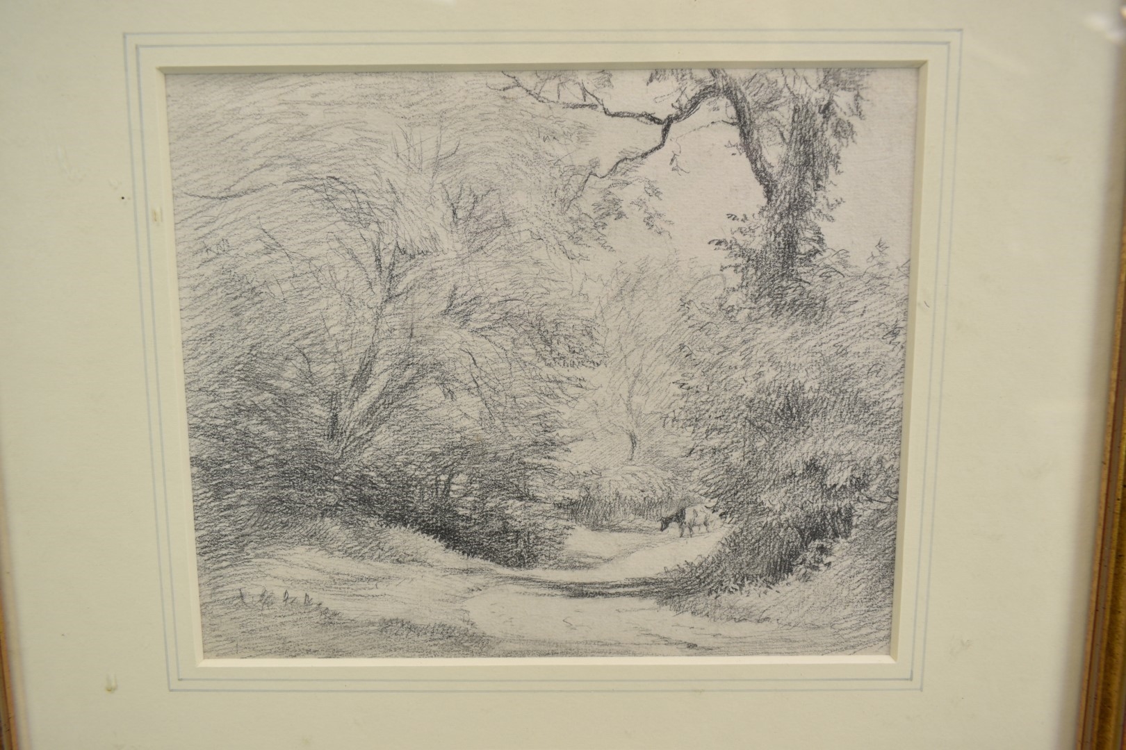 George Thomas Rope | A Cow on a Track Among Trees near Much Hadham ...