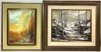 R. C. Stanley | 4 Artworks at Auction | MutualArt Vintage RC Stanley Signed Oil Painting on Canvas Cathedral Scene main image 0