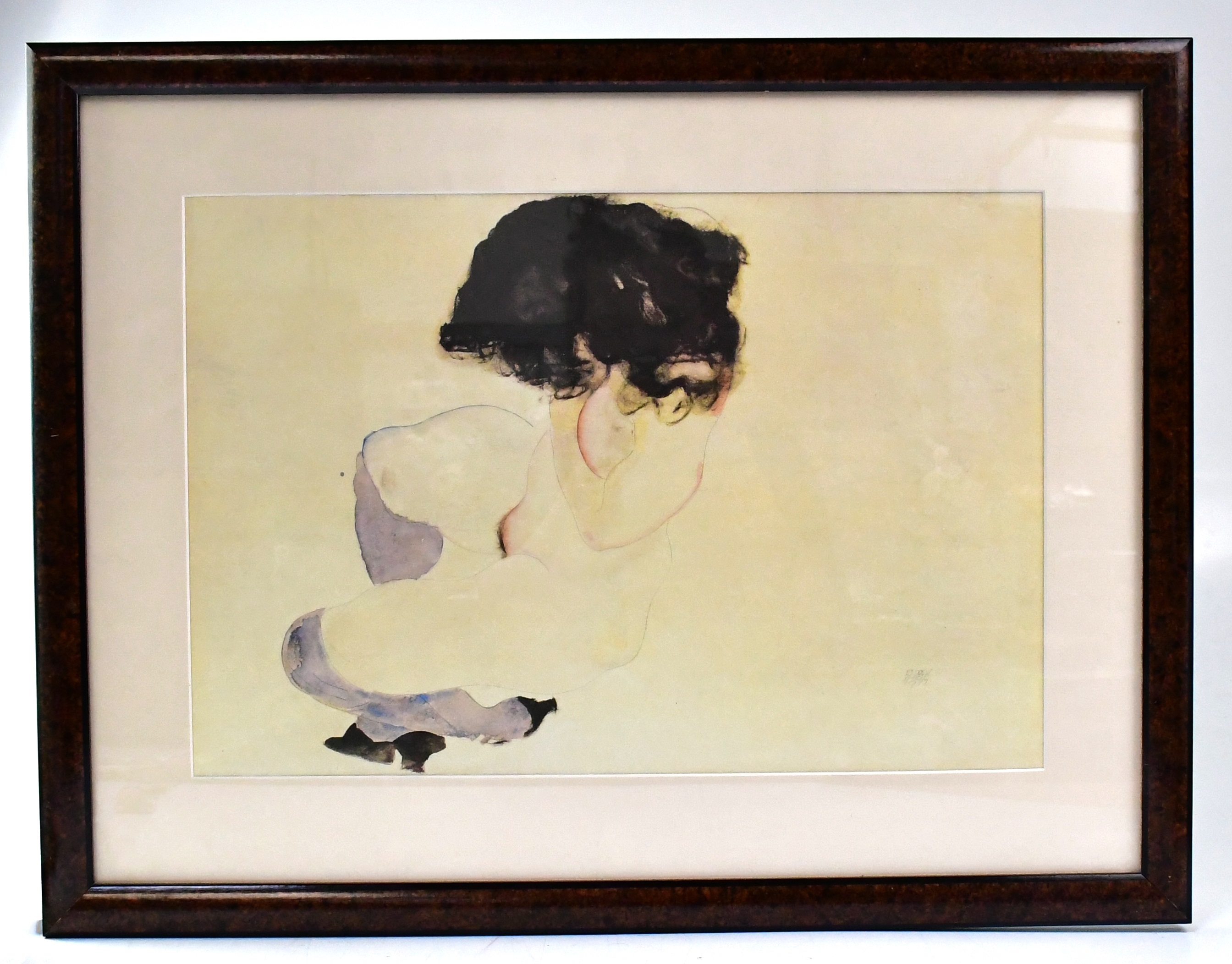 nude females wearing stockings and heels - Egon Schiele