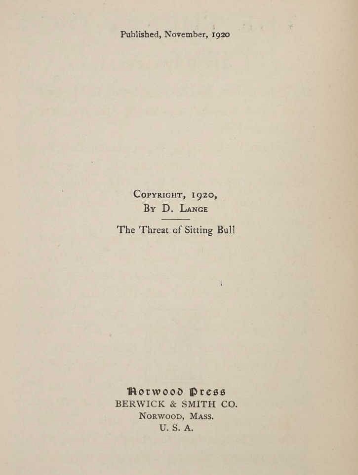 Artwork by Charles E. Meister, The Threat of Sitting Bull, Made of tan cloth bound