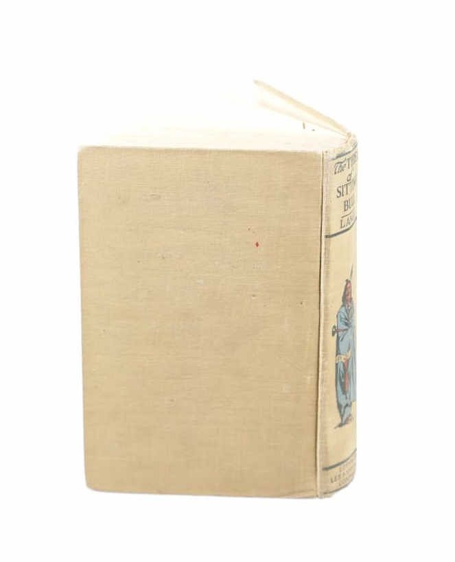 Artwork by Charles E. Meister, The Threat of Sitting Bull, Made of tan cloth bound