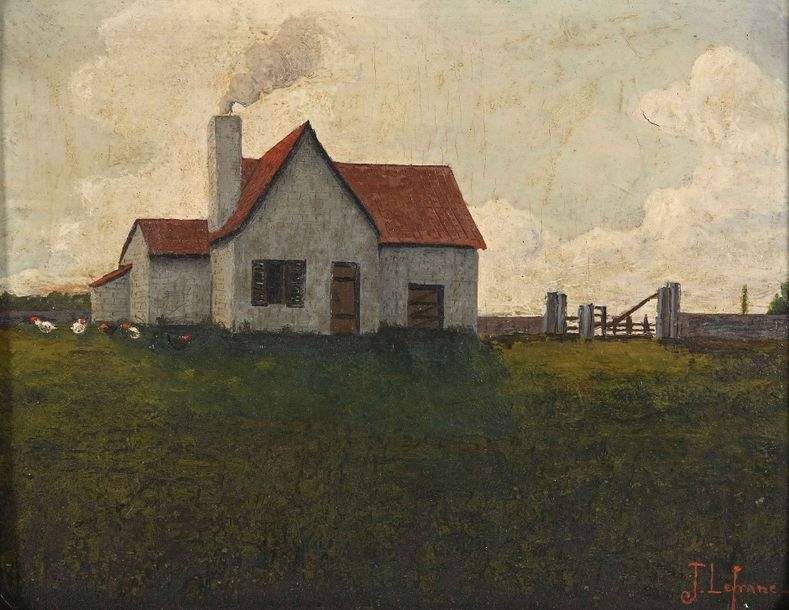 Jules Lefranc The Farm In The Evening Oil On Board 1940 MutualArt