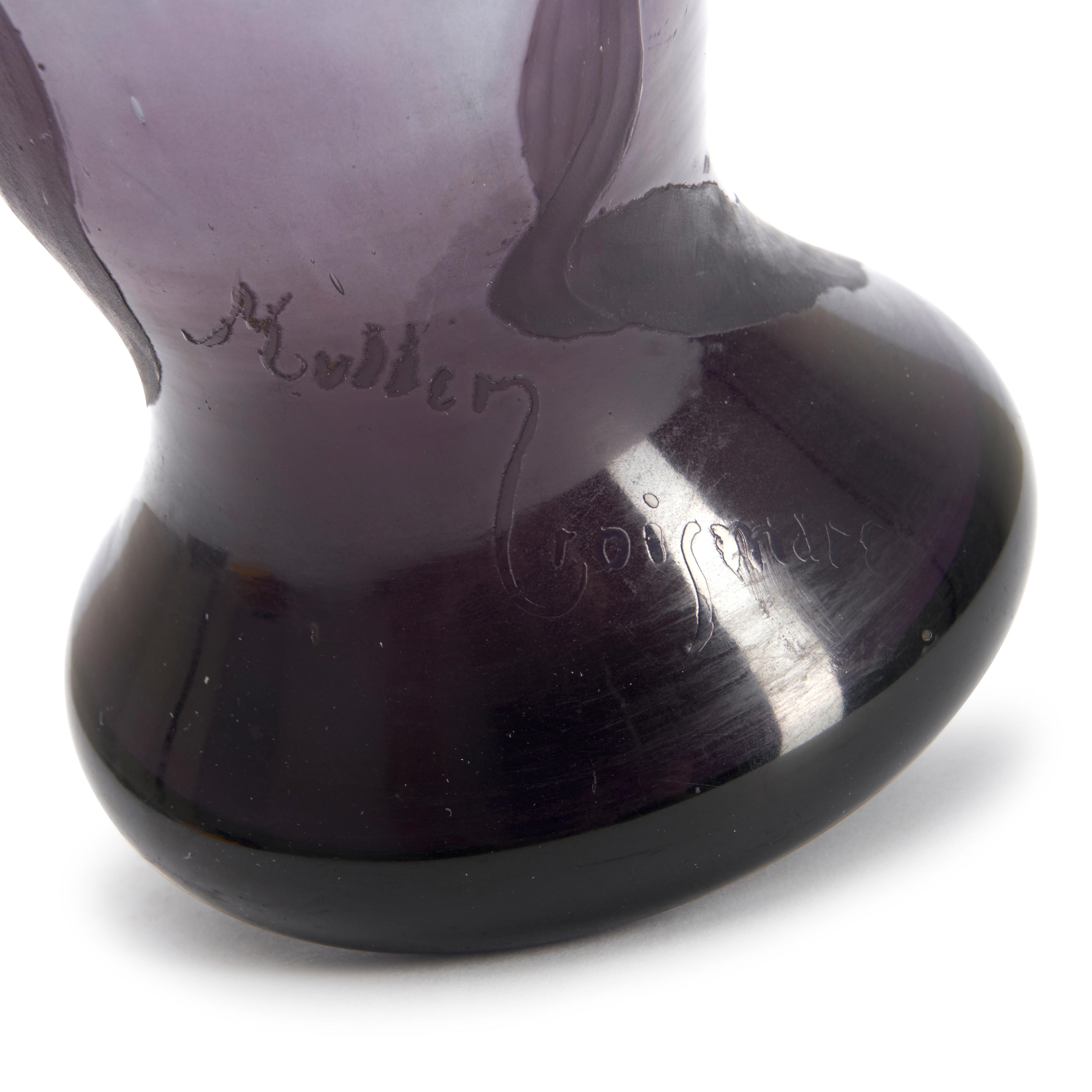 Muller Freres | MULLER FRERES CAMEO GLASS VASE WITH IRISES, (Circa 1910 ...