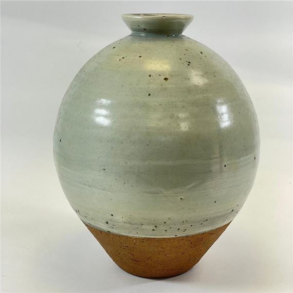 バーナード・リーチ B L 偏壷／共箱／Bernard Howell Leach Bernard Howell Leach | Large Bernard Leach Stoneware Vase Tenmoku