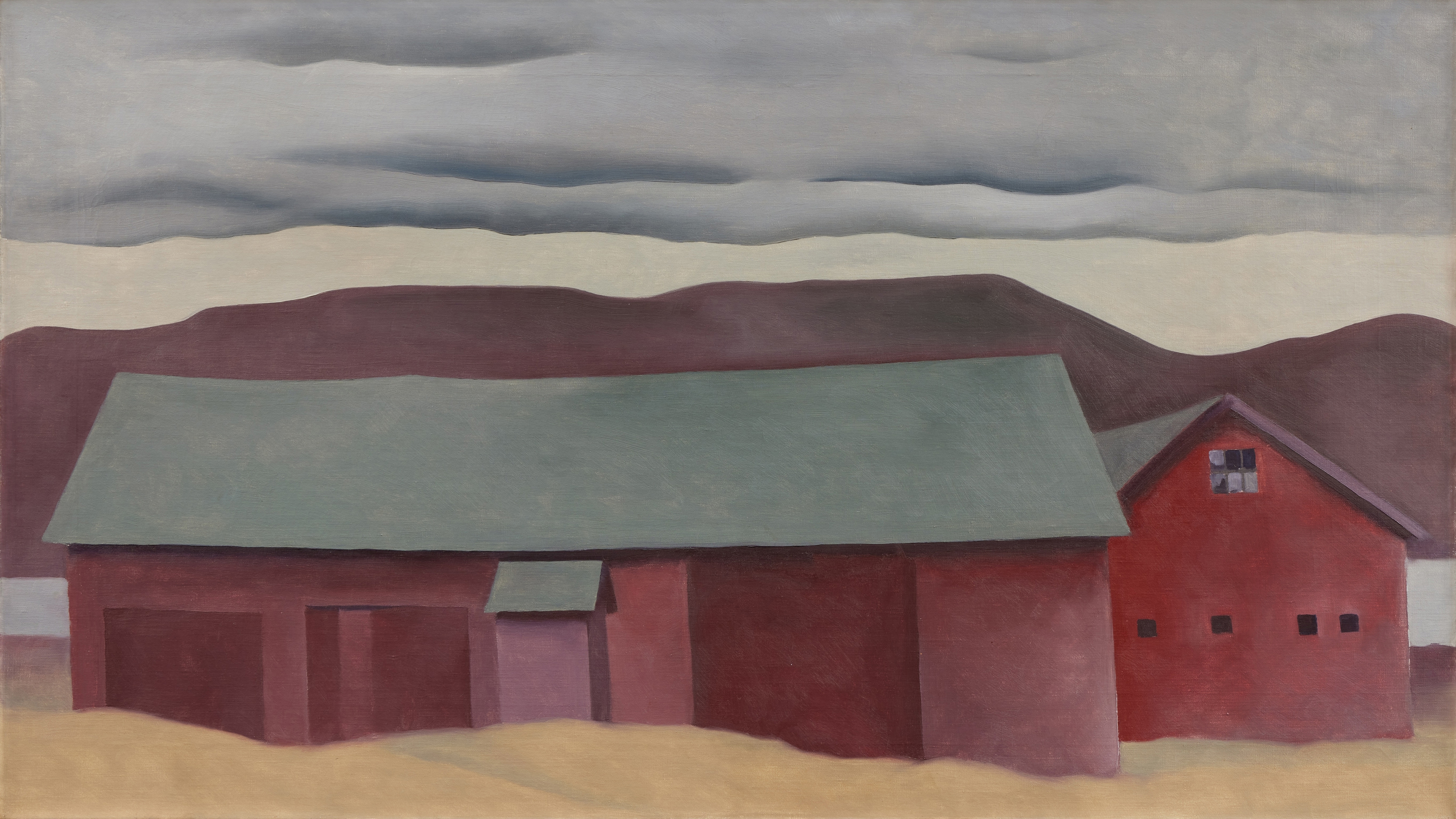 Artwork by Georgia O'Keeffe, Lake George Barn, Made of oil on canvas