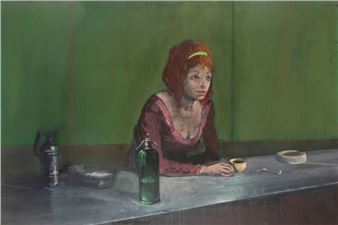 Ragazza al banco del bar , 1966 - Alberto Sughi