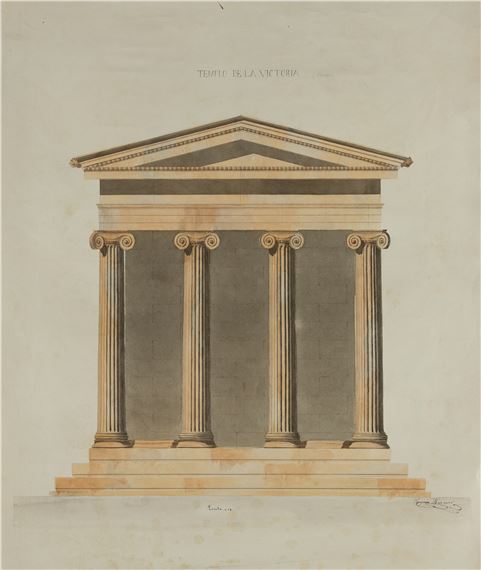 JOAQUÍN KRAMER ARNÁEZ Madrid (1842) / (1913) "Temple of Victory" by Joaquín Kramer Arnáez, 1842