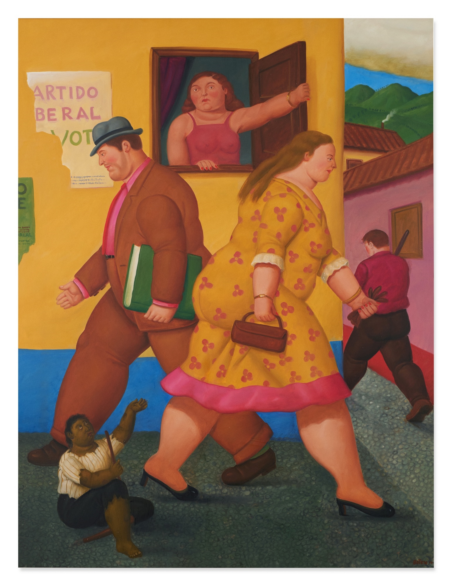 Artwork by Fernando Botero, The Street, Made of oil on canvas