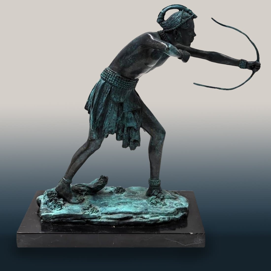 Max Milo | Vintage Signed Milo Bronze Aboriginal Hunter Sculpture ...