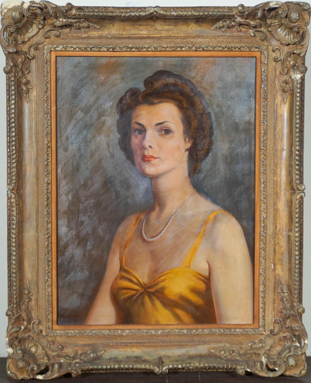 Artwork by Clarence Francis Busch, Portrait of Kathleen Robey, Made of Oil on Canvas