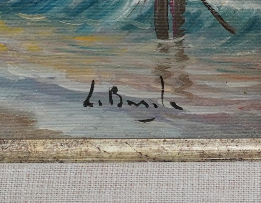 Artwork by Luigi Basile, Boats of the Italian Coast, Made of Oil on Canvas