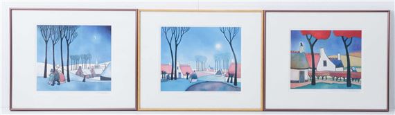 Diverse landschappen met huizen - Toon Tieland