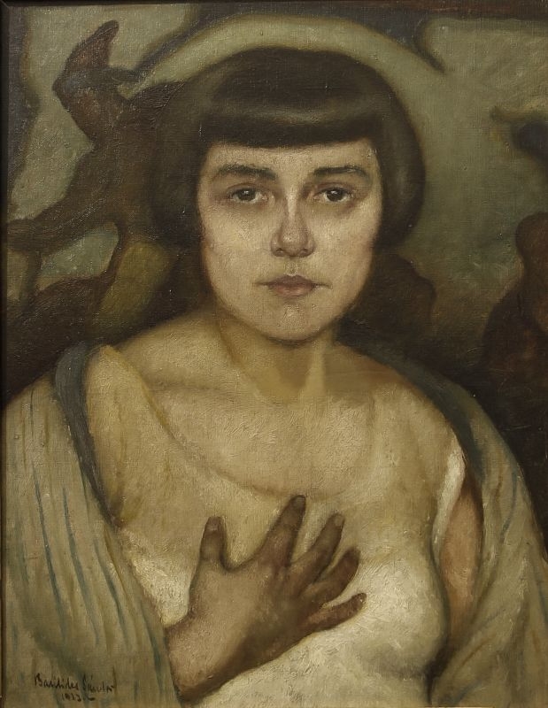 Artwork by Sándor Basilides, Lányportré, Made of oil on canvas