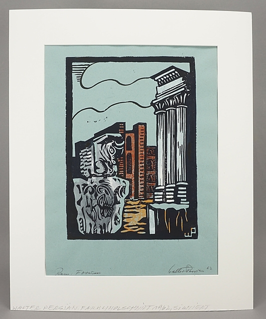 Artwork by Walter Persian, "Rom: Forum", Made of linocut