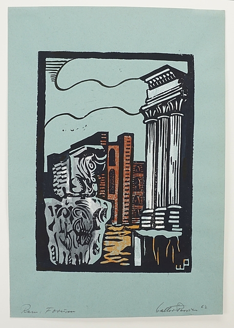 Artwork by Walter Persian, "Rom: Forum", Made of linocut
