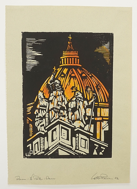 Artwork by Walter Persian, "Rom: St. Peter-Dom", Made of steel engraving