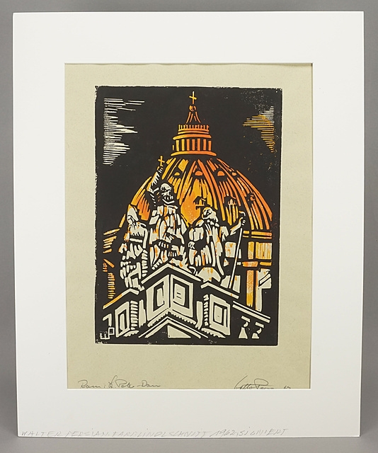 Artwork by Walter Persian, "Rom: St. Peter-Dom", Made of steel engraving