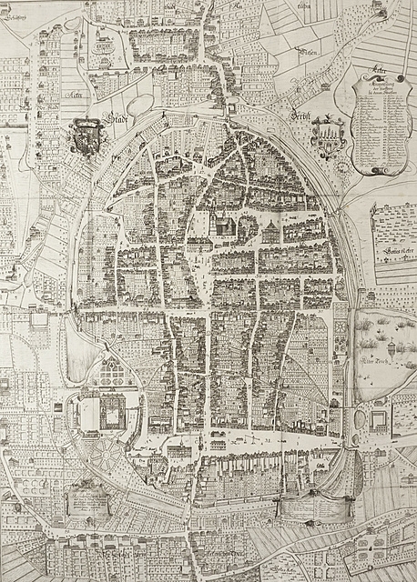 Artwork by Johann Gottfried Krügner, "Grundplan der Residenzstadt Zerbst", Made of linocut