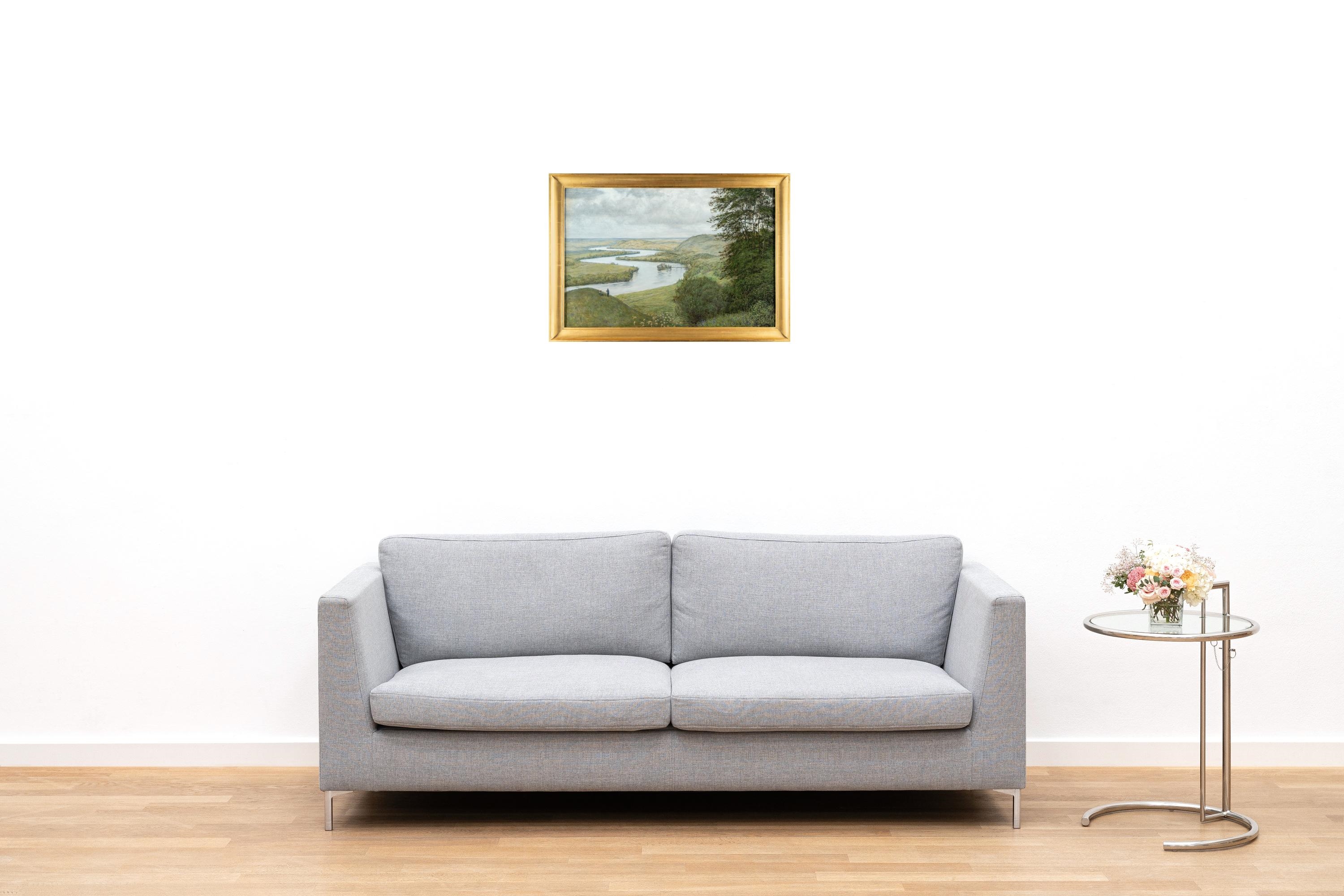 Artwork by Hans Thoma, Landscape on the Upper Rhine, Made of Oil and tempera on canvas