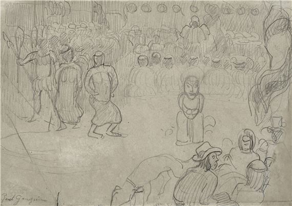 La danse du feu ou Le diable parle by Paul Gauguin, Drawn circa 1891-1893