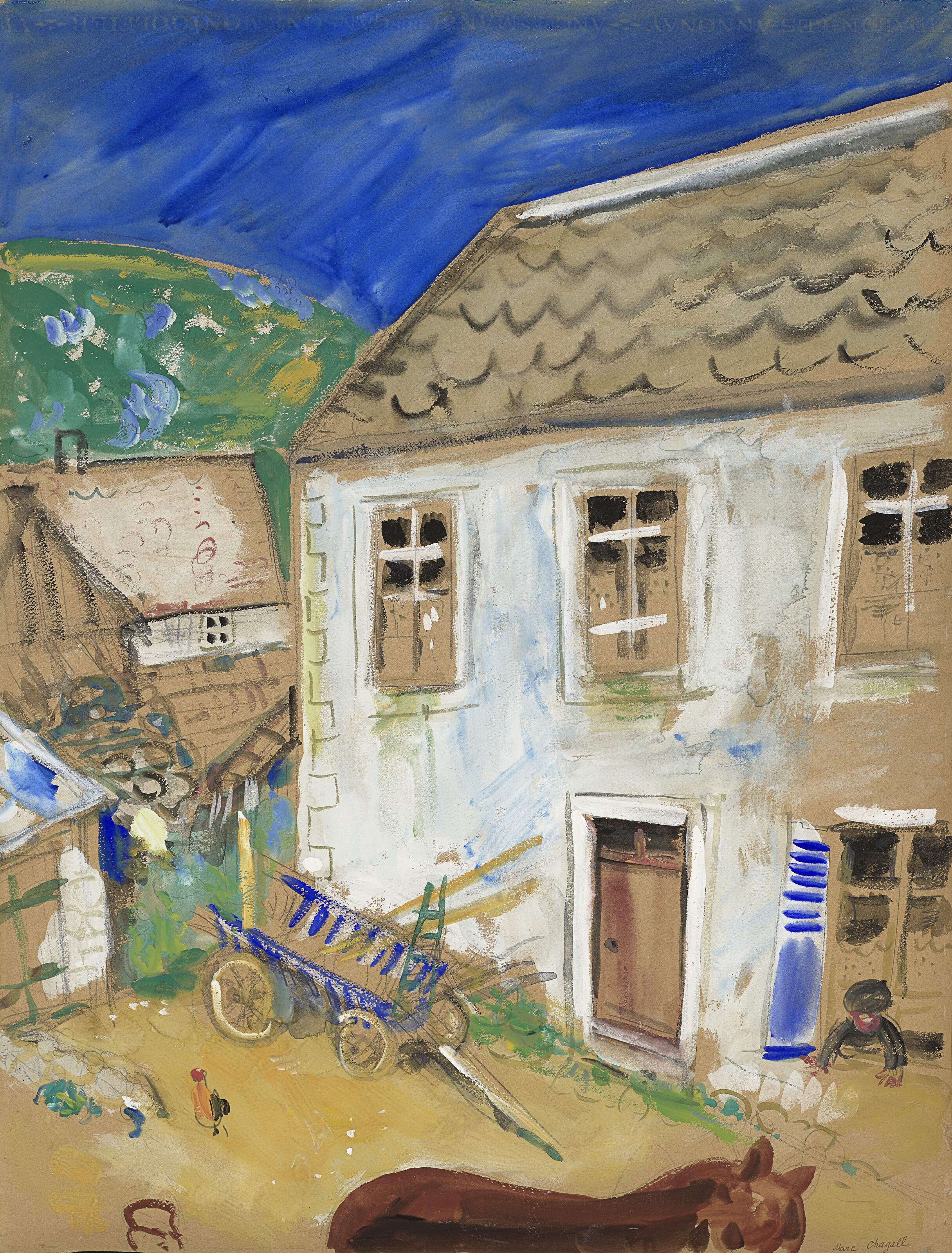 La cour d'une ferme à Chambon-sur-Lac - Marc Chagall