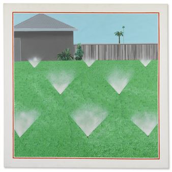 A Lawn Being Sprinkled - David Hockney