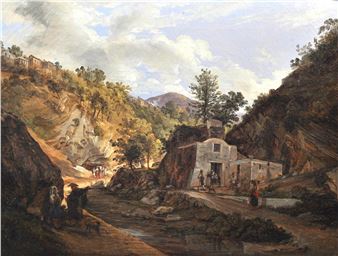 Paesaggio di Cava olio su tela - Raffaele Carelli