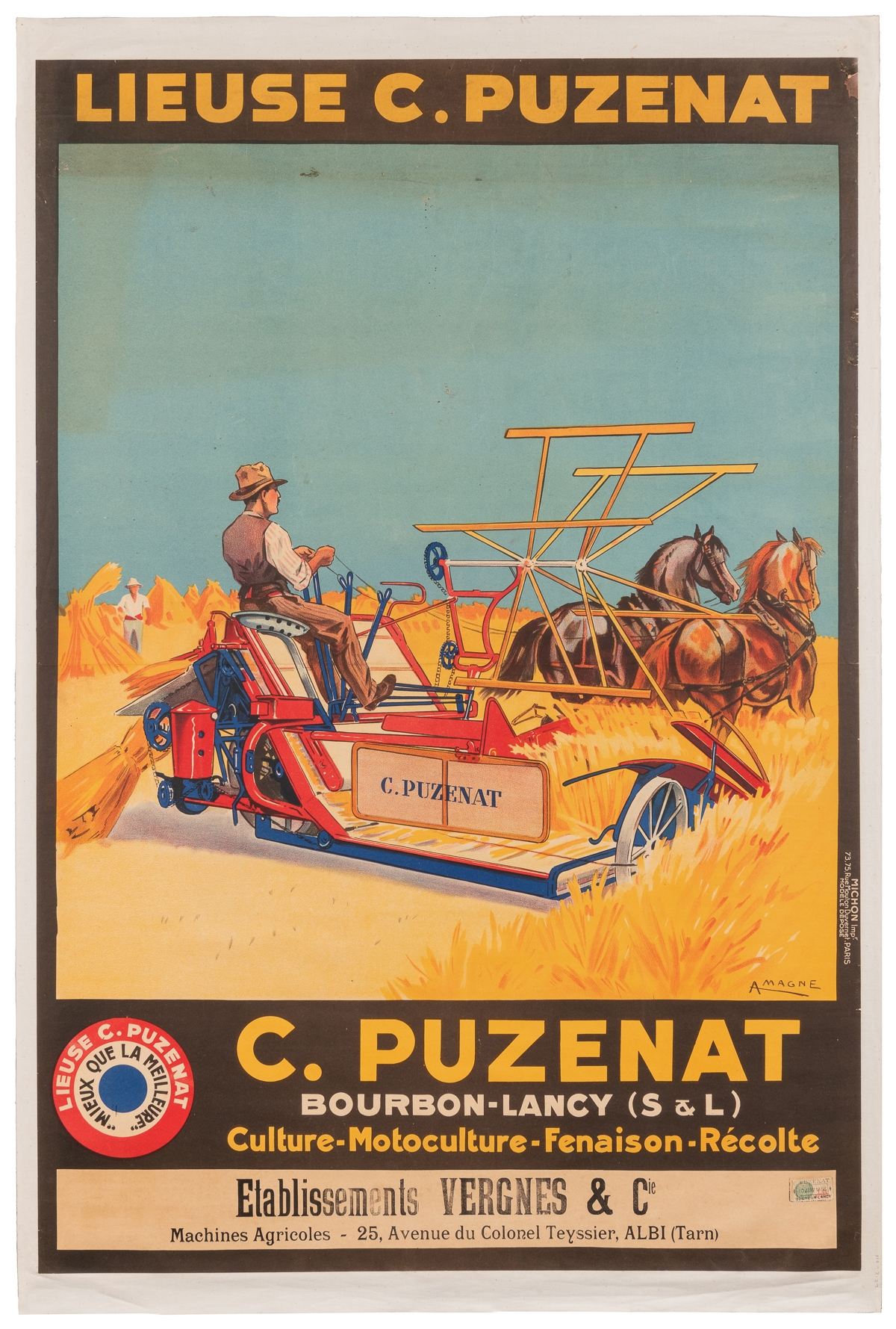 Artwork by A. Magne, Lieuse C, Made of color lithograph poster