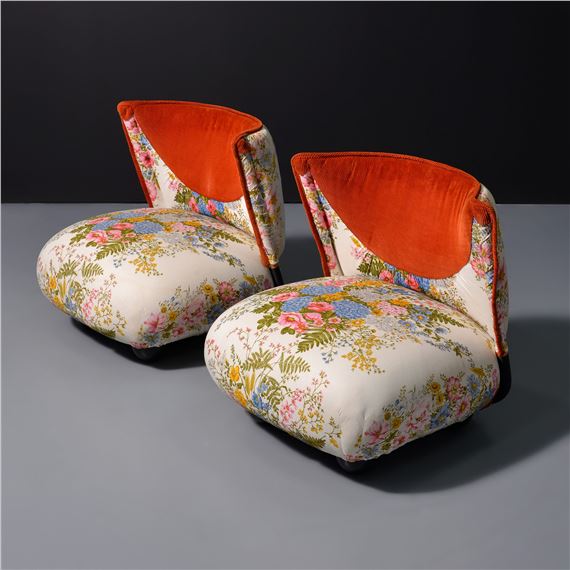Pair of Alessandro Becchi LE BUGIE Lounge Chairs by Alessandro Becchi