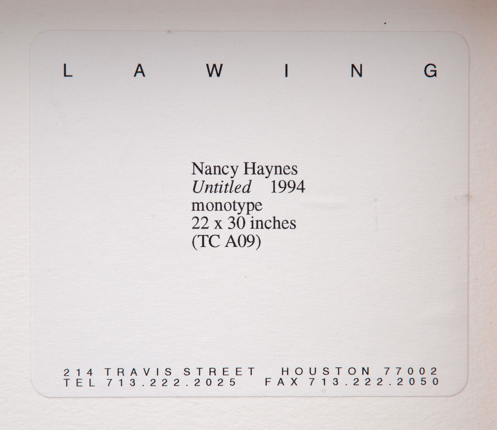 Nancy Haynes | Nancy Haynes Abstract Monotype (1994) | MutualArt