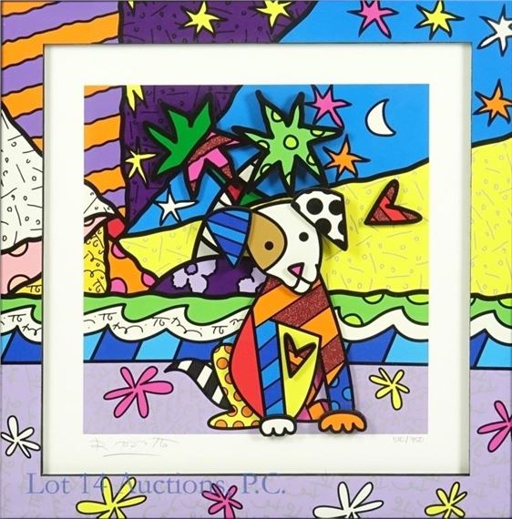 Romero Britto | Romero Britto Framed Lovely II 2017 (2017) | MutualArt