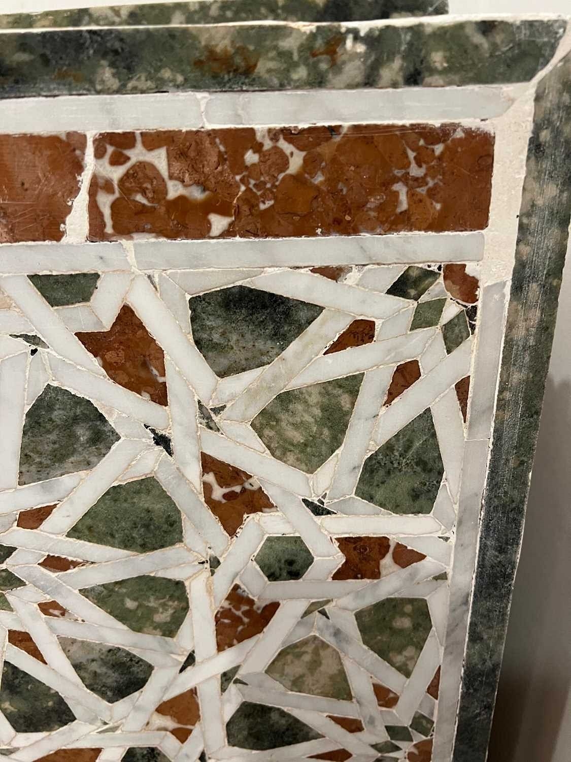 Artwork by Egyptian School 17th Century, A PAIR OF 15TH / 17TH CENTURY OTTOMAN / MAMLUK GEOMETRIC MARBLE MOSAIC WALL PANELS, EGYPT, Made of white tesserae with