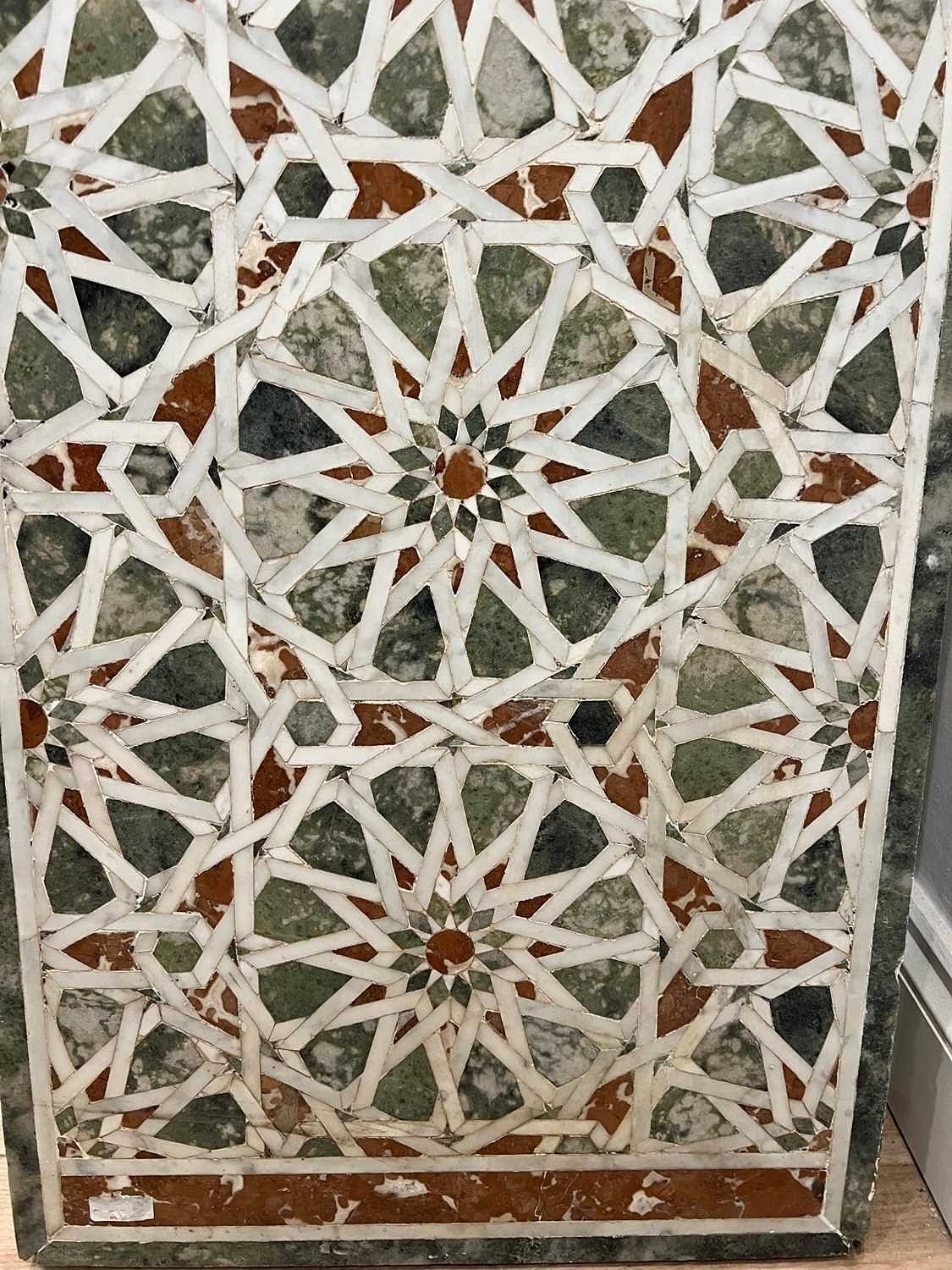 Artwork by Egyptian School 17th Century, A PAIR OF 15TH / 17TH CENTURY OTTOMAN / MAMLUK GEOMETRIC MARBLE MOSAIC WALL PANELS, EGYPT, Made of white tesserae with