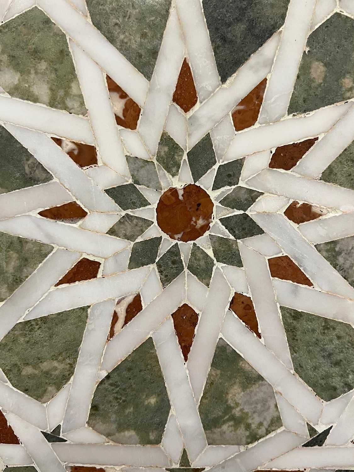 Artwork by Egyptian School 17th Century, A PAIR OF 15TH / 17TH CENTURY OTTOMAN / MAMLUK GEOMETRIC MARBLE MOSAIC WALL PANELS, EGYPT, Made of white tesserae with