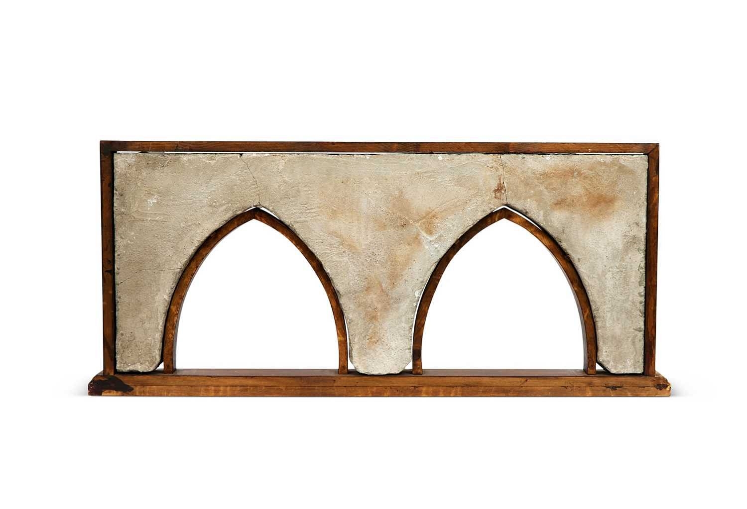 Artwork by Egyptian School 17th Century, A 15TH / 17TH CENTURY OTTOMAN / MAMLUK POLYCHROME GEOMETRIC MARBLE MOSAIC WALL PANEL, EGYPT, Made of arches with polychrome tesserae in black, red, white and yellow