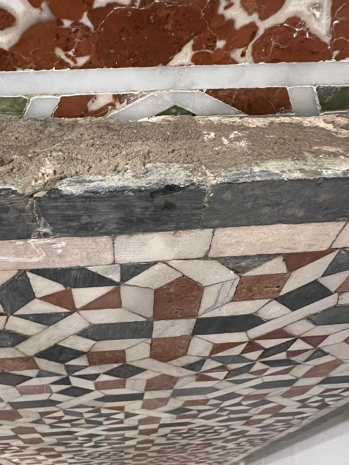 Artwork by Egyptian School 17th Century, A PAIR OF 15TH / 17TH CENTURY OTTOMAN / MAMLUK GEOMETRIC MARBLE MOSAIC WALL PANELS, EGYPT, Made of red, black and white tesserae with