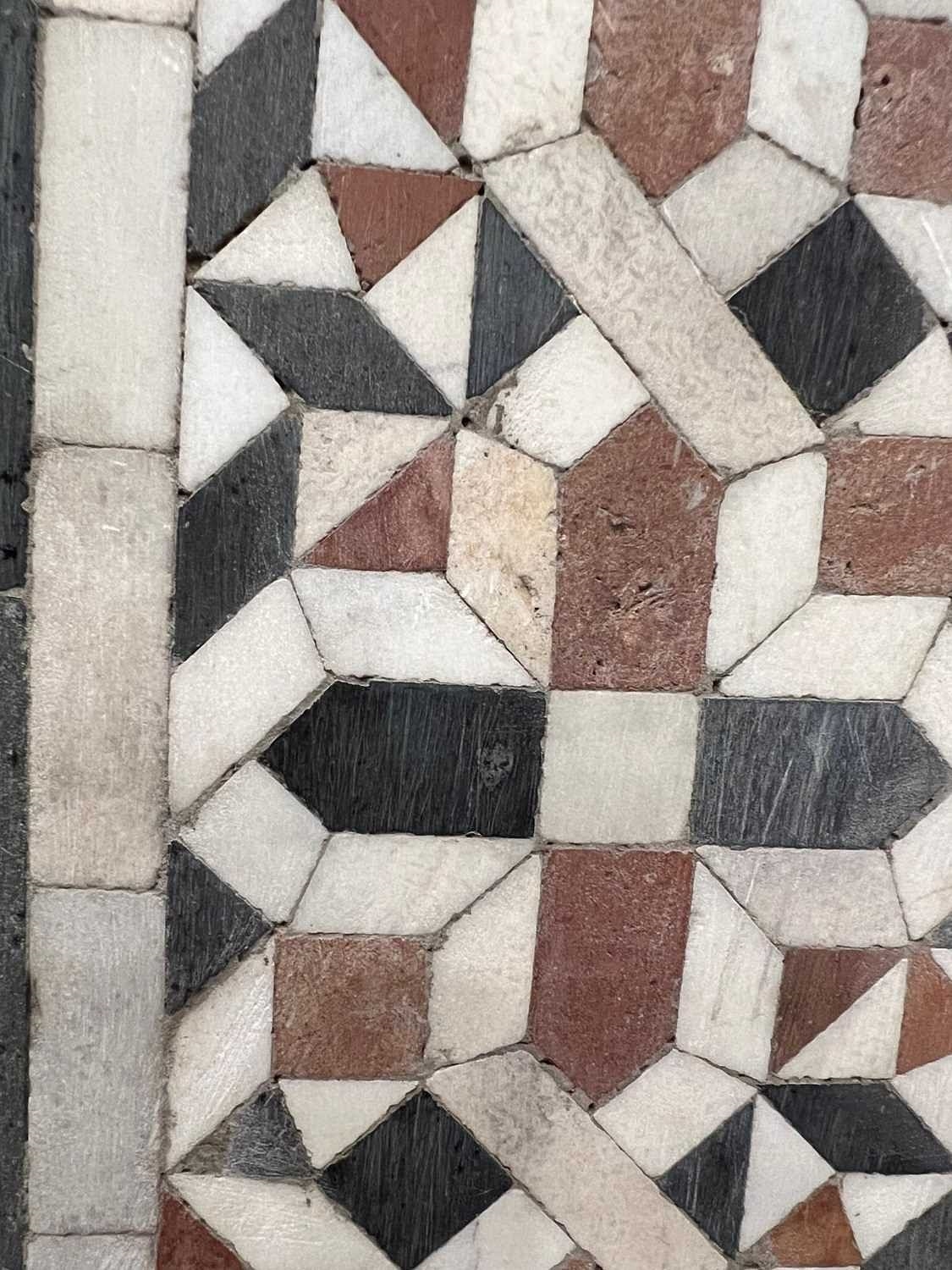 Artwork by Egyptian School 17th Century, A PAIR OF 15TH / 17TH CENTURY OTTOMAN / MAMLUK GEOMETRIC MARBLE MOSAIC WALL PANELS, EGYPT, Made of red, black and white tesserae with