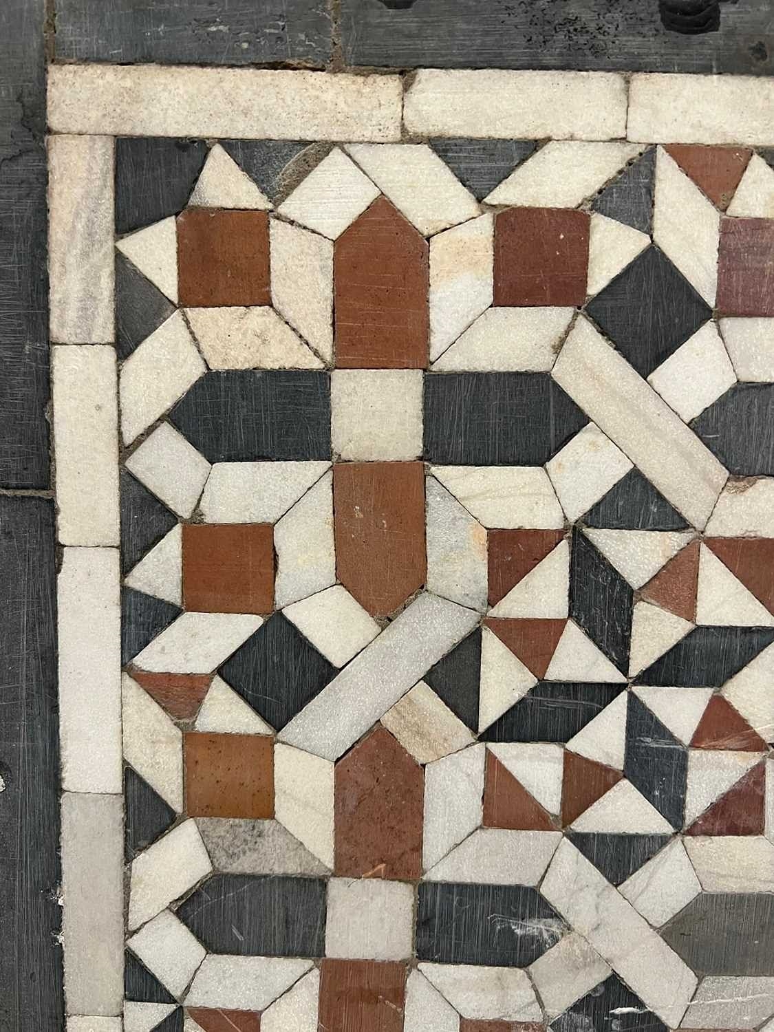 Artwork by Egyptian School 17th Century, A PAIR OF 15TH / 17TH CENTURY OTTOMAN / MAMLUK GEOMETRIC MARBLE MOSAIC WALL PANELS, EGYPT, Made of red, black and white tesserae with