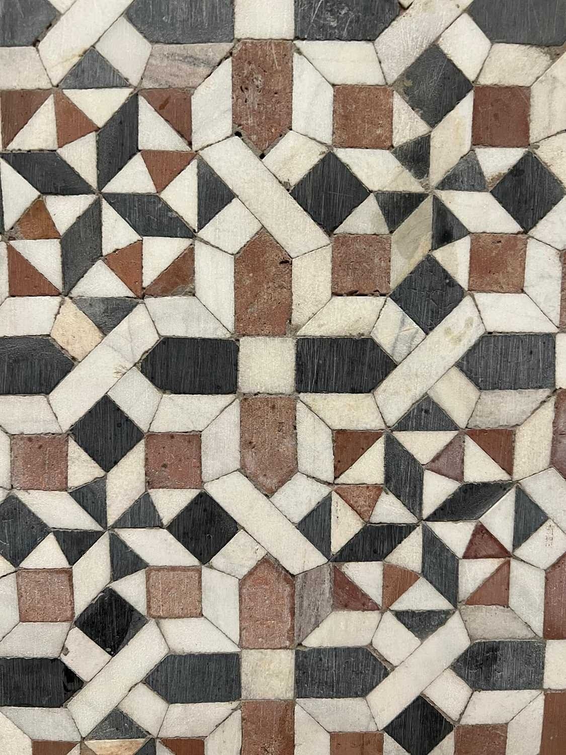 Artwork by Egyptian School 17th Century, A PAIR OF 15TH / 17TH CENTURY OTTOMAN / MAMLUK GEOMETRIC MARBLE MOSAIC WALL PANELS, EGYPT, Made of red, black and white tesserae with