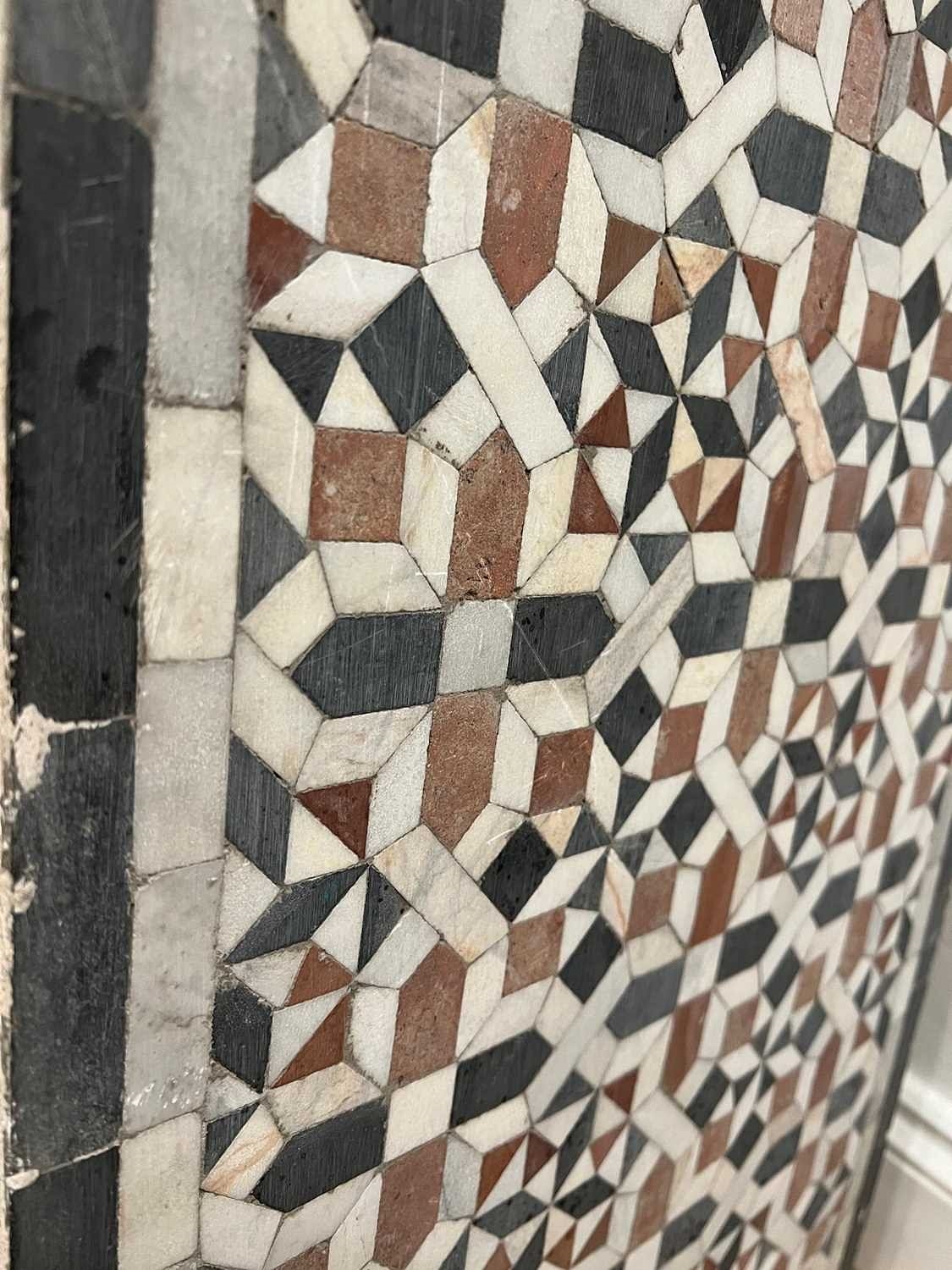 Artwork by Egyptian School 17th Century, A PAIR OF 15TH / 17TH CENTURY OTTOMAN / MAMLUK GEOMETRIC MARBLE MOSAIC WALL PANELS, EGYPT, Made of red, black and white tesserae with