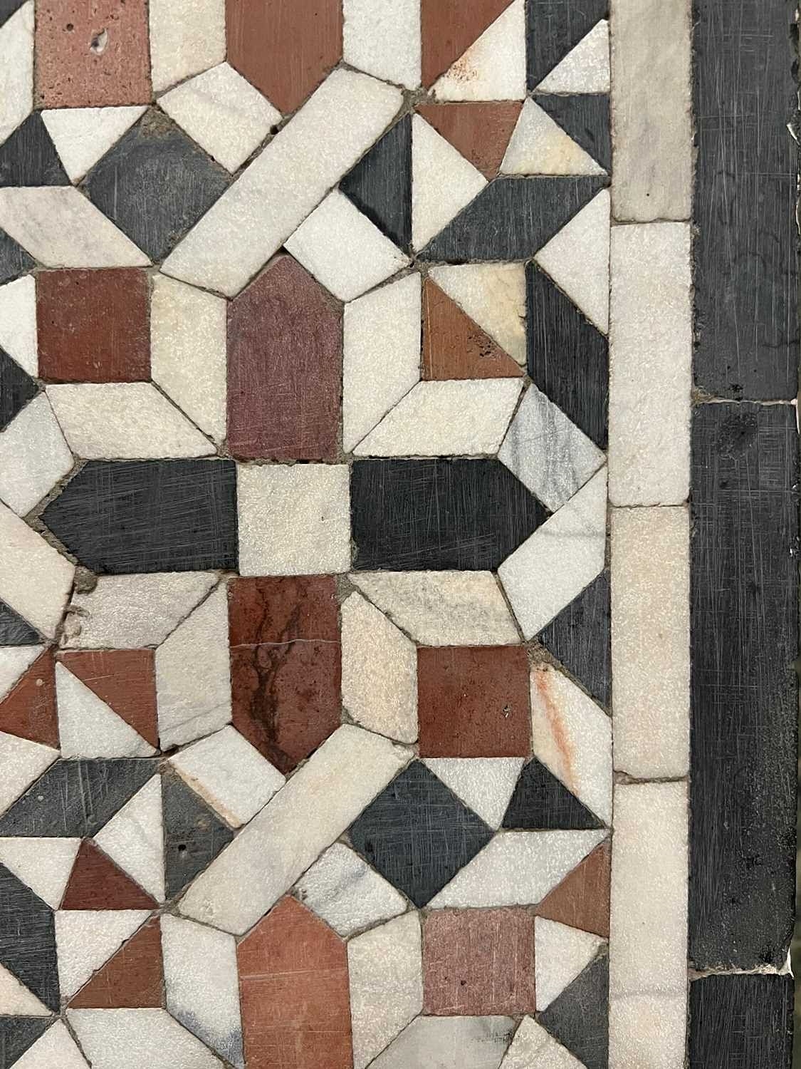 Artwork by Egyptian School 17th Century, A PAIR OF 15TH / 17TH CENTURY OTTOMAN / MAMLUK GEOMETRIC MARBLE MOSAIC WALL PANELS, EGYPT, Made of red, black and white tesserae with