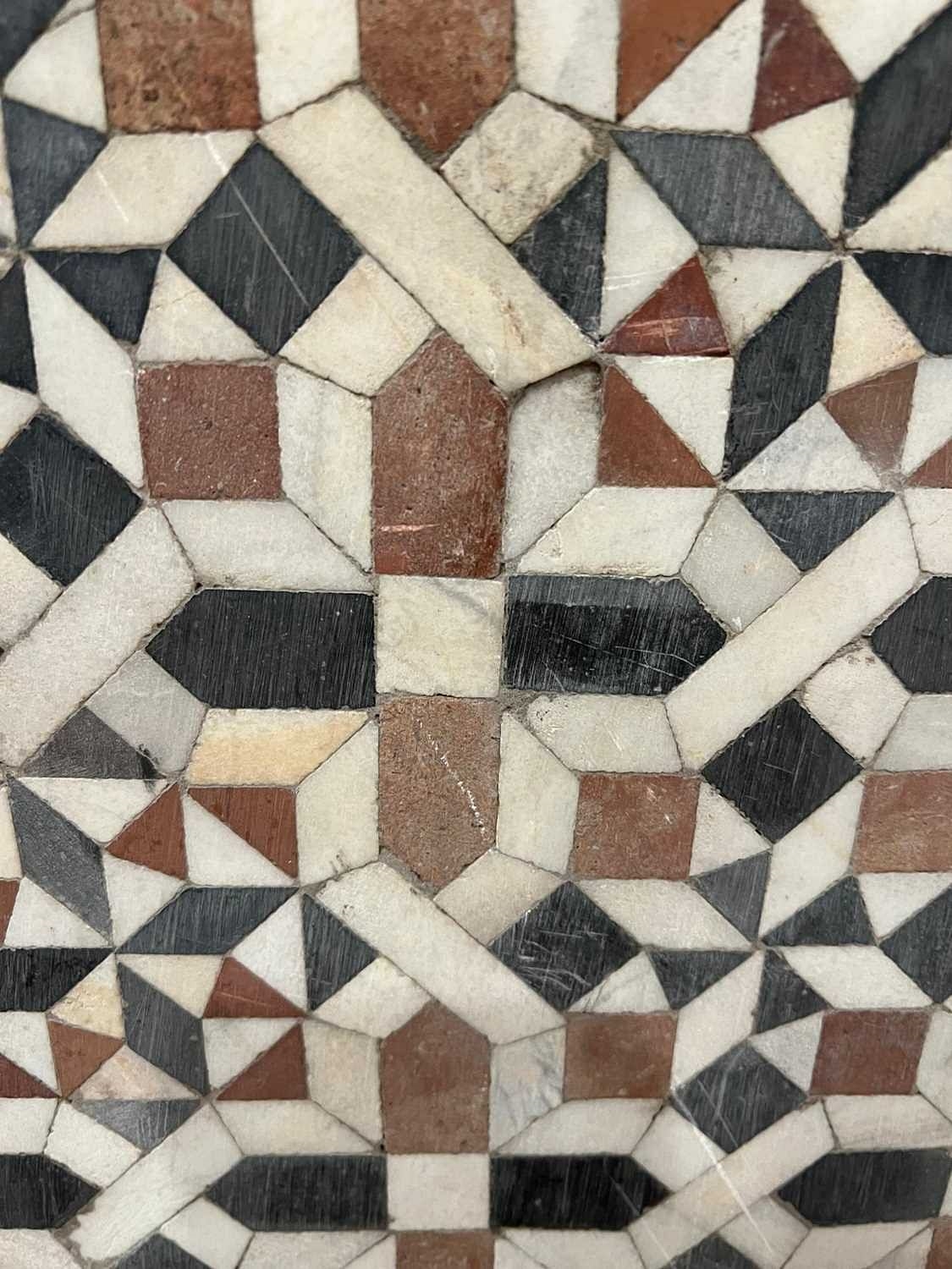 Artwork by Egyptian School 17th Century, A PAIR OF 15TH / 17TH CENTURY OTTOMAN / MAMLUK GEOMETRIC MARBLE MOSAIC WALL PANELS, EGYPT, Made of red, black and white tesserae with