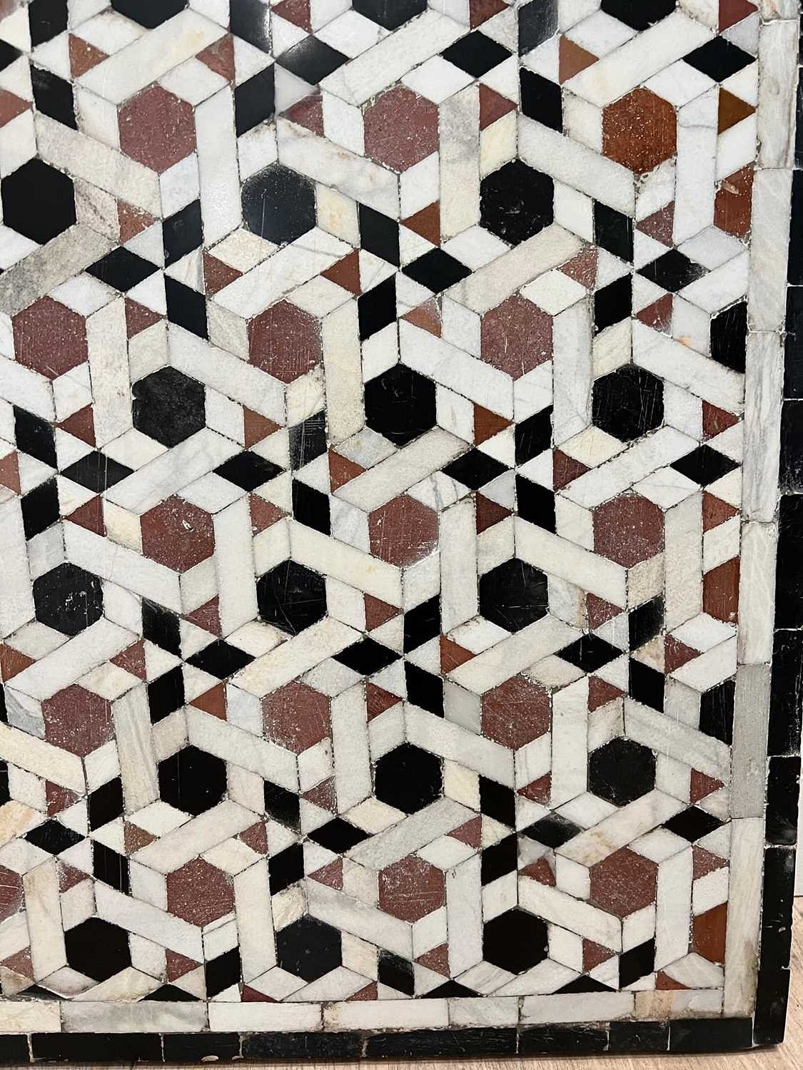 Artwork by Egyptian School 17th Century, A 15TH / 17TH CENTURY OTTOMAN / MAMLUK GEOMETRIC MARBLE MOSAIC WALL PANEL, EGYPT PROBABLY CAIRO, Made of black, red and white tesserae with