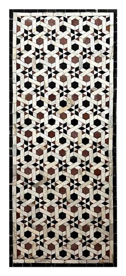 A 15TH / 17TH CENTURY OTTOMAN / MAMLUK GEOMETRIC MARBLE MOSAIC WALL PANEL, EGYPT PROBABLY CAIRO by Egyptian School 17th Century, 15TH / 17TH CENTURY