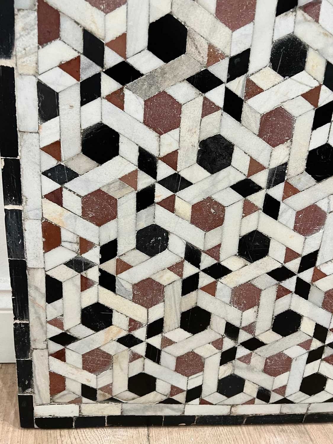 Artwork by Egyptian School 17th Century, A 15TH / 17TH CENTURY OTTOMAN / MAMLUK GEOMETRIC MARBLE MOSAIC WALL PANEL, EGYPT PROBABLY CAIRO, Made of black, red and white tesserae with