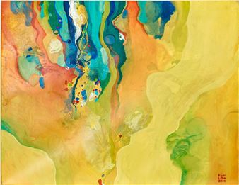 Lilla Kuizs (Hungarian, 20th Century) Abstract Oil On Canvas - Lilla Kuizs